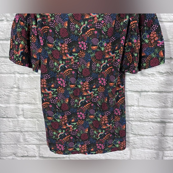 See by Chloe 36 (US 4) Vegas dress black multi-color floral print ruffle sleeves - Picture 8 of 12